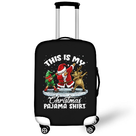This Is My Christmas Pajama Dabbing Santa Elf Luggage Covers