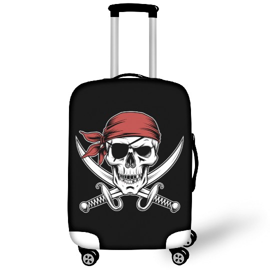 Pirate Skull Crossbones Red Bandana Jolly Roger Luggage Covers