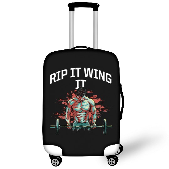 Rip It Wing It Funny Workout Humor Gym Sayings Fit Luggage Covers