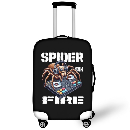 Spider On Fire-spider As A DJ Design Luggage Covers