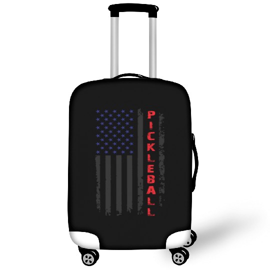 Pickleball US Flag in Black Luggage Covers