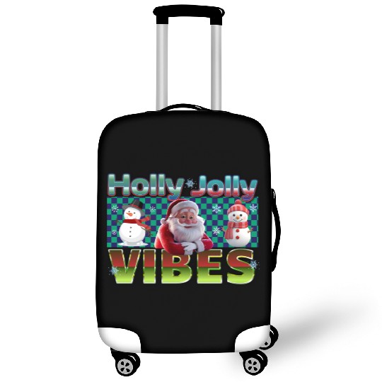 Holly Jolly Vibes Christmas Design Luggage Covers