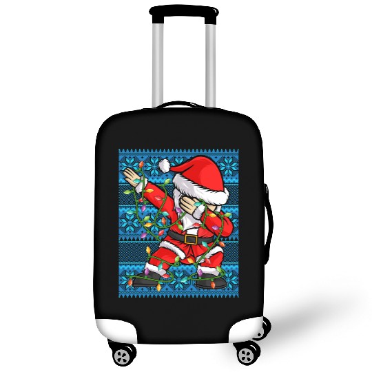 Dabbing Santa Christmas Lights Luggage Covers
