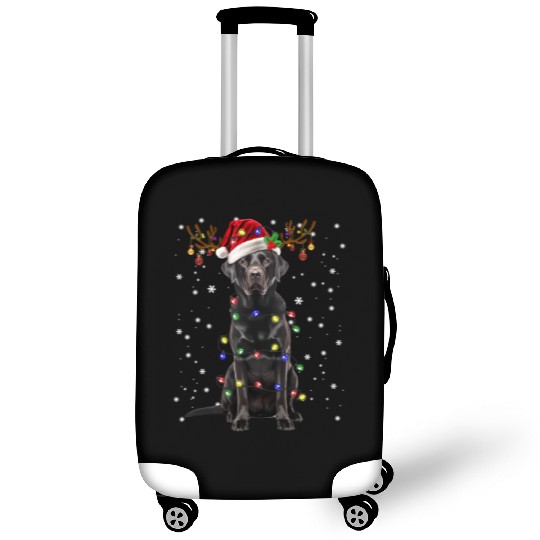 Black Lab Labrador Christmas Tree Light Luggage Covers