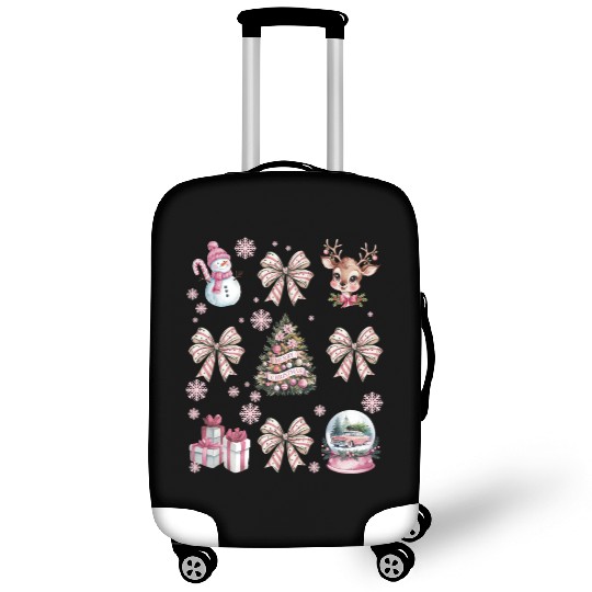 Christmas Coquette Bow, Cute Christmas Snowman Luggage Covers