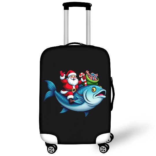 Santa on Bass Merry Fishmas Fishing Christmas Luggage Covers