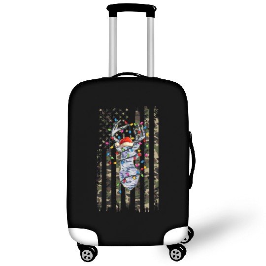 Christmas Camo Hunting Reindeer Deer Xmas Lights Luggage Covers