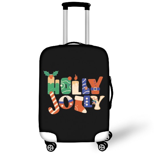 Playful Textured Holly Jolly Luggage Covers