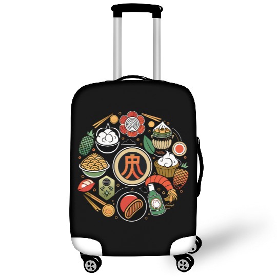 Japanese Cuisine Circle Retro Design Luggage Covers