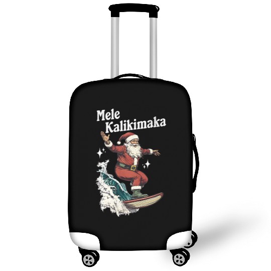 Mele Kalikimaka Hawaiian Christmas Surfing Santa Luggage Covers