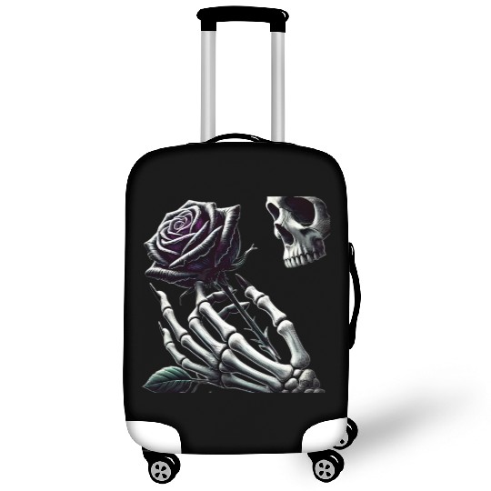 Skeleton Hand Holding a Poisonous Rose Luggage Covers