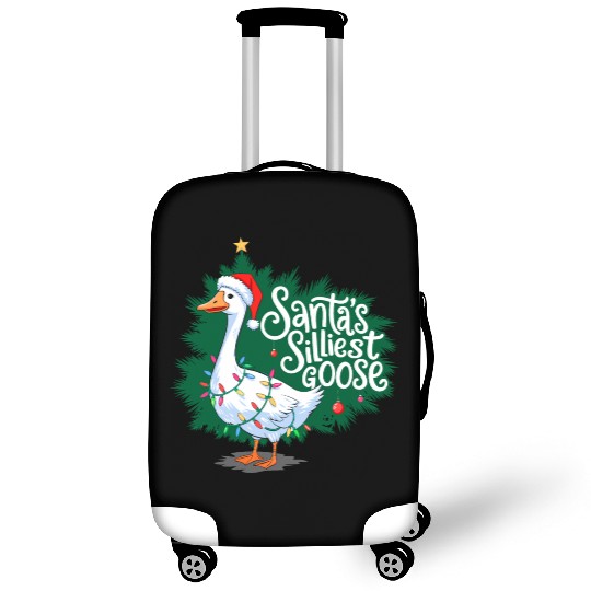 Santa s silliest goose Funny Christmas Family Luggage Covers