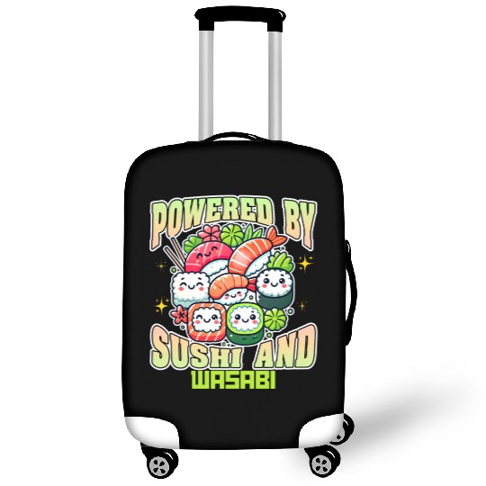 Powered By Sushi And Wasabi Luggage Covers