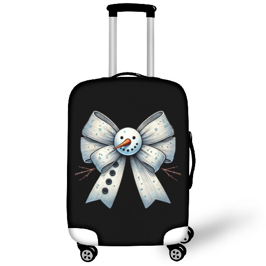 Snowman Coquette Bow, Merry Christmas Luggage Covers