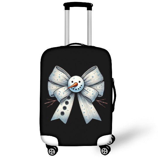 Snowman Coquette Bow, Merry Christmas Luggage Covers