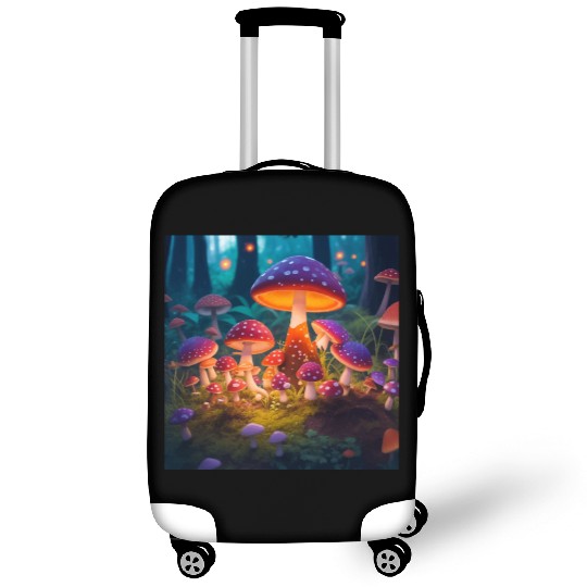 mushrooms in grass Luggage Covers
