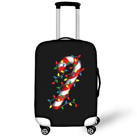 Candy Cane Merry and Bright Christmas Lights Candy Luggage Covers