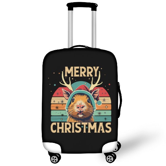 Funny Guinea Pig Christmas Reindeer Luggage Covers