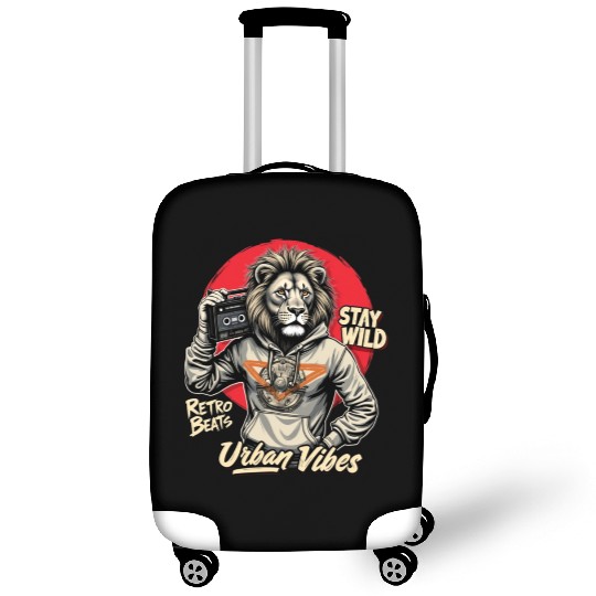 Stay Wild Urban Lion - Retro Beats Luggage Covers Graphic