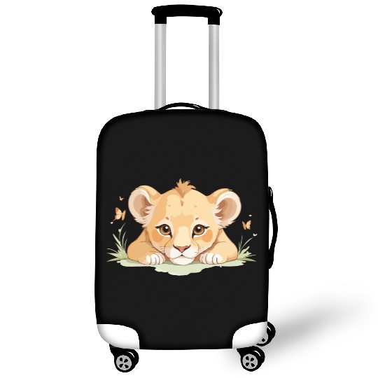 Lion cub with butterflies Luggage Covers
