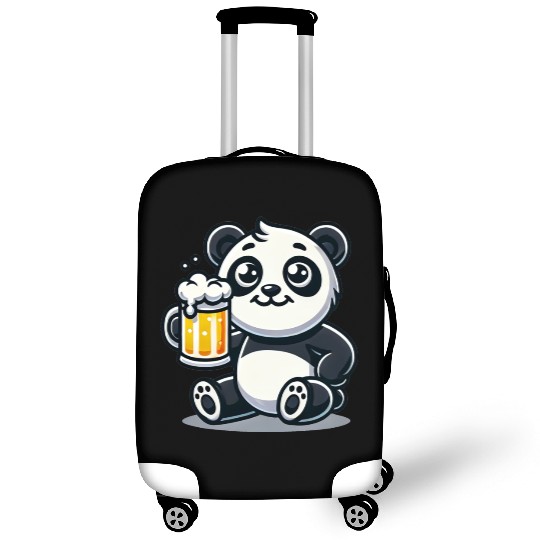 Cute Panda Drinking Beer Luggage Covers