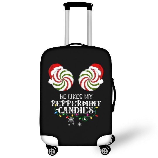 He Likes my Peppermint candies couples Xmas Luggage Covers