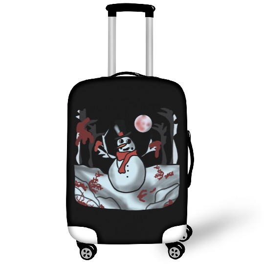 Snowman in the Creepy Holiday Forest Luggage Covers