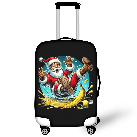Christmas Chaos: Santa’s Banana Slip Luggage Covers
