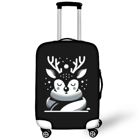 Winter Serenity Deer Illustration Luggage Covers