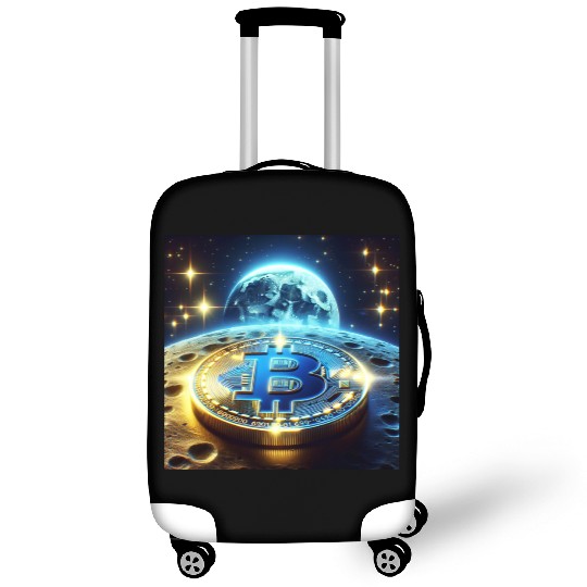 Blue Gold Crypto Coin Luggage Covers