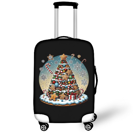 Gingerbread Candy Cane Christmas Tree Luggage Covers