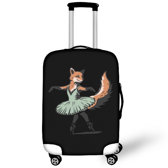 adorable stencil style fox in ballet dress Luggage Covers