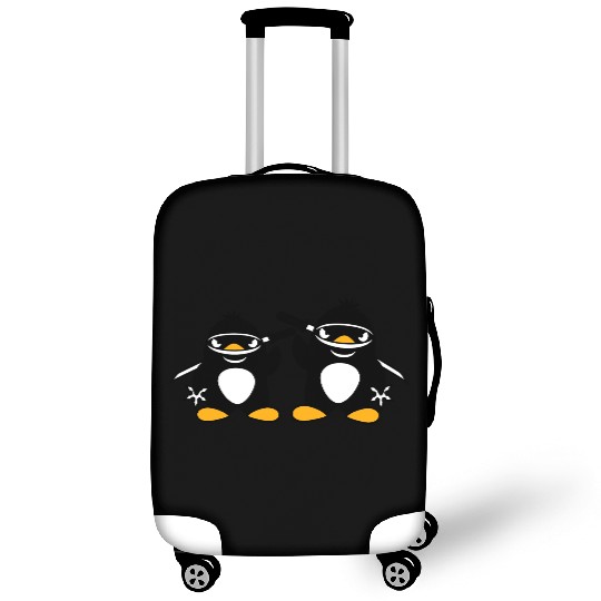 2 Penguins Ninja Samurai Japanese Katana Team Duo Luggage Covers