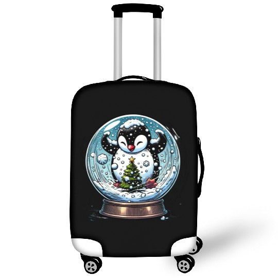 Penguin in a Snow Globe: Christmas Storm & Cheer Luggage Covers
