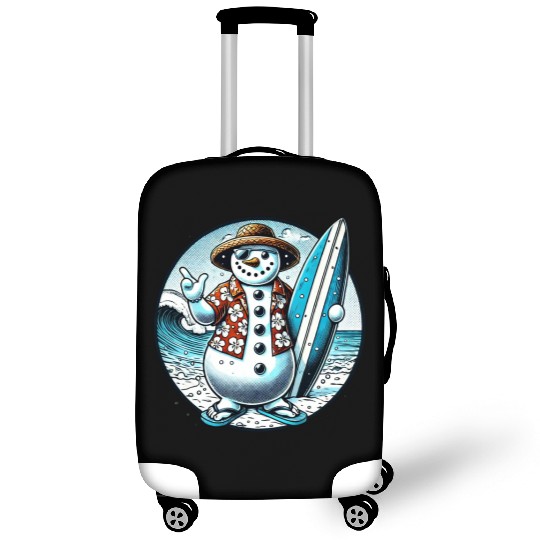 Tropical Christmas Snowman: Surfboard & Sunshine Luggage Covers