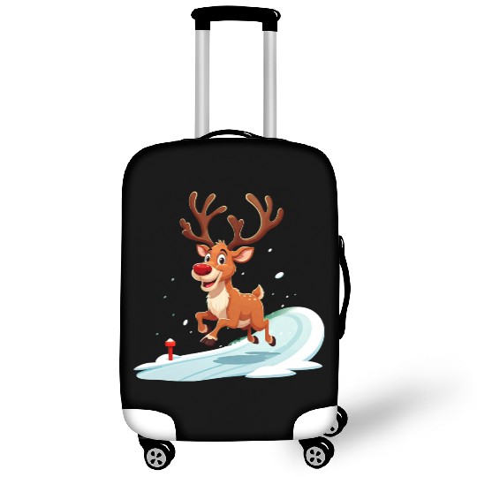 Joyful Reindeer Dashing to Santa's House Luggage Covers