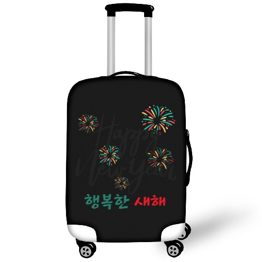 Happy New Year Korean Fireworks Design Luggage Covers