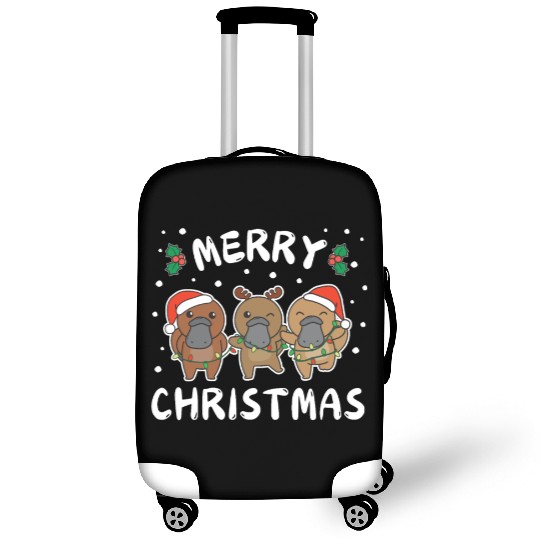 Merry Christmas Cute Platypus Festive Lights Luggage Covers