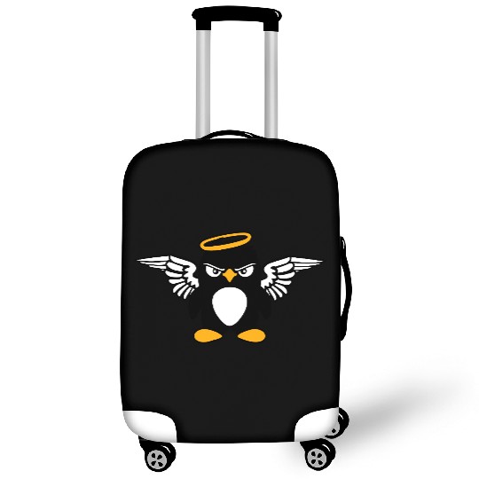 Evil Penguin Angel Wings Halo Holy Heaven Bad Mood Luggage Covers
