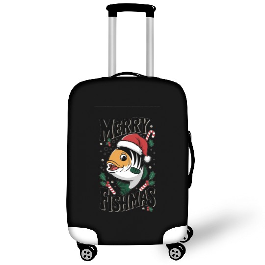 "Merry Fishmas Luggage Covers - Funny Christmas Fish