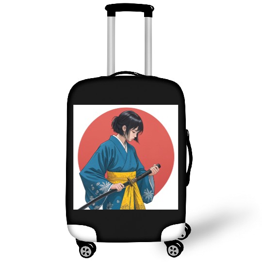 Blossom and Blade: Kimono-Clad Warrior Girl, Japan Luggage Covers