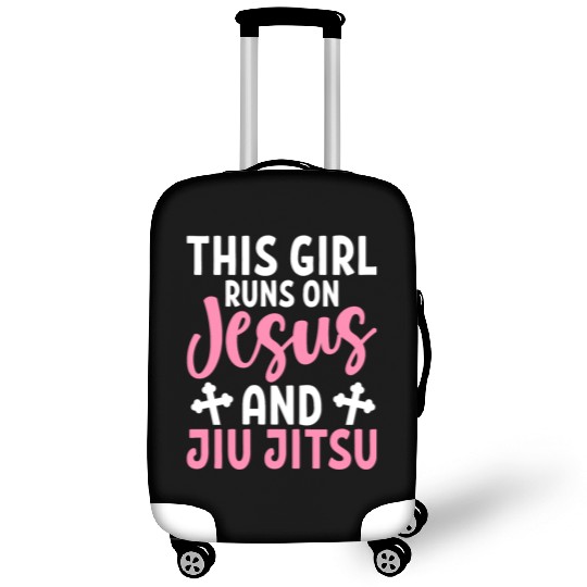 Girl Runs On Jesus Jiu Jitsu BJJ Martial Arts Luggage Covers