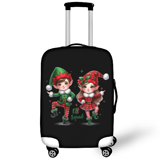 Christmas Plaid ELF Squad Luggage Covers