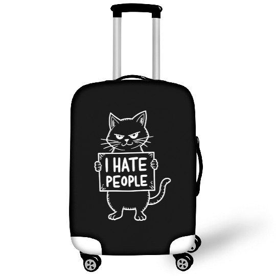 i hate people Funny Design With Cat Luggage Covers