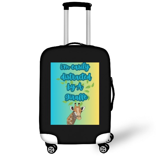 i m easily distracted by A giraffe design animal Luggage Covers