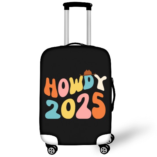 Howdy 2025 funny 2025 NYE Groovy Luggage Covers