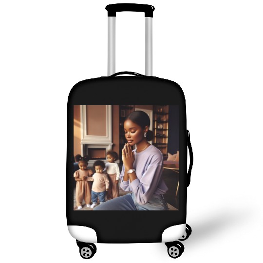 Caramel-skinned African American Woman Luggage Covers