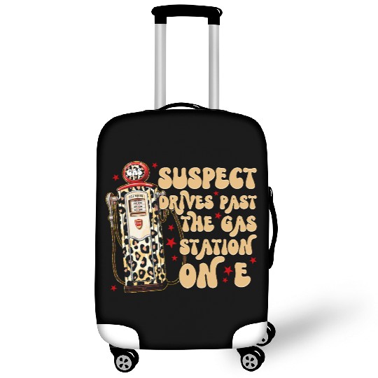 Funny Gas Station Leopard Print Design Luggage Covers