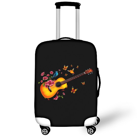 Guitar with blossoming flowers Luggage Covers