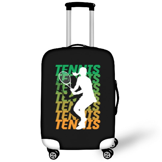 Colorful Tennis Enthusiast Silhouette Design Luggage Covers